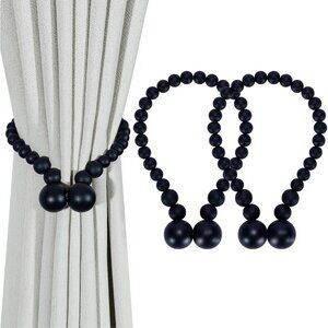 Magnetic Curtain Tiebacks Black Curtain Holdbacks Curtains 2 Pack Nursery Decor